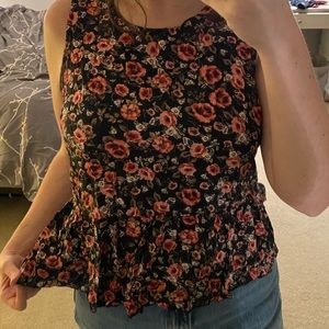 Peplum floral tank